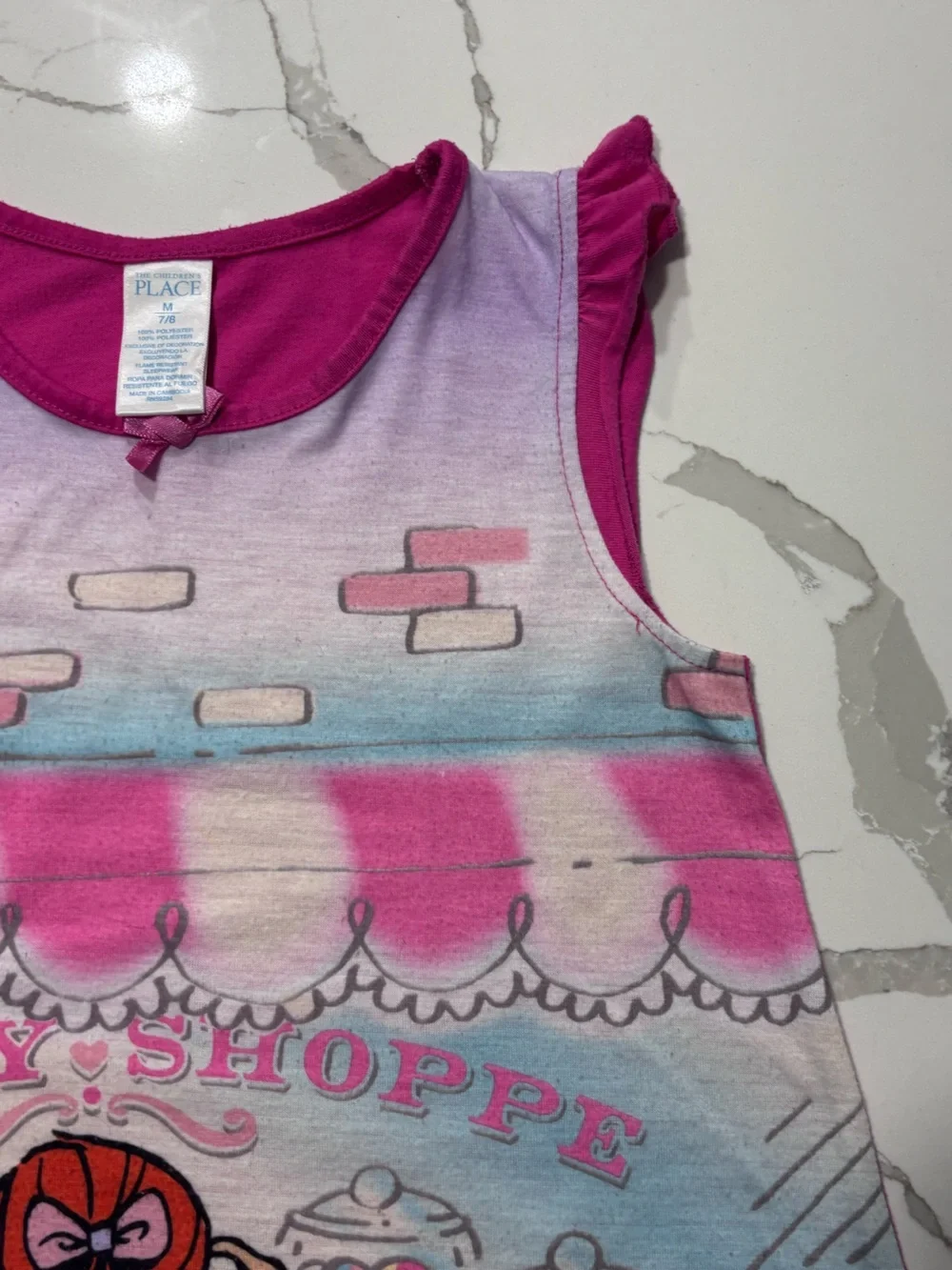 The Children’s Place Girls Pink Blue Sleeveless Nightgown Pajamas Pjs 7/8